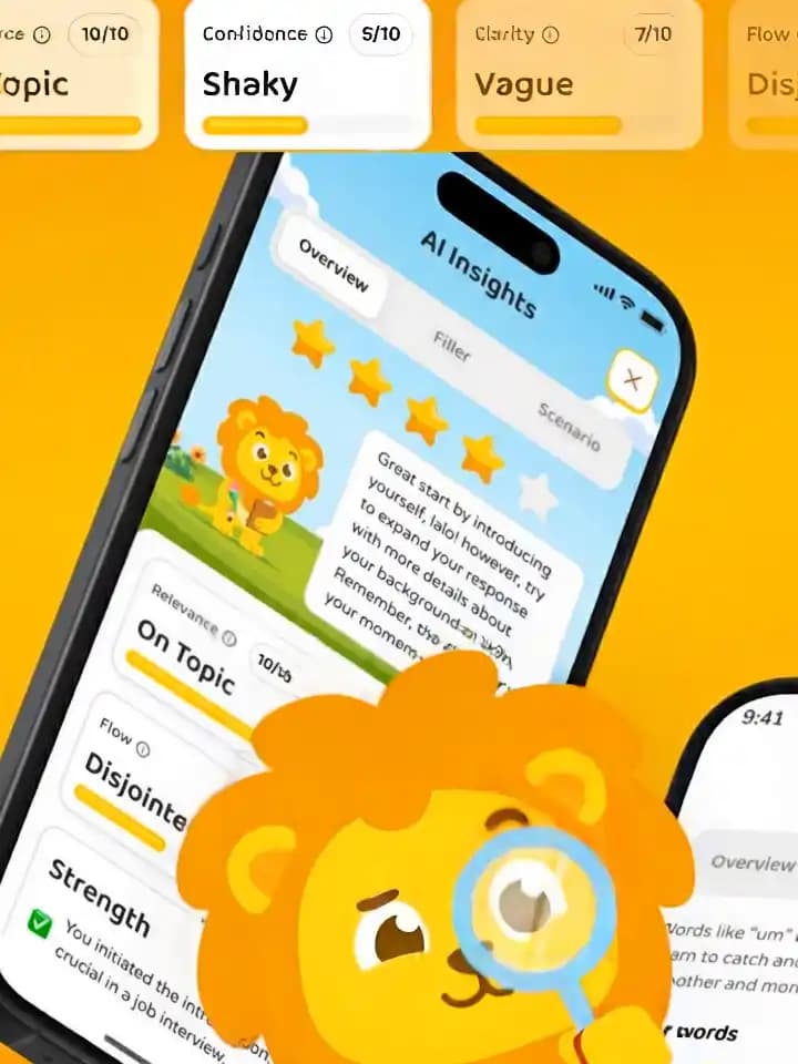 Oompf speaking practice app screen